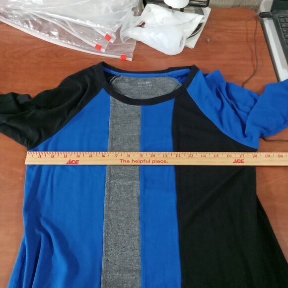 Calvin Klein Performance Stretch Shirt Women's Size Large Striped - Picture 3 of 10